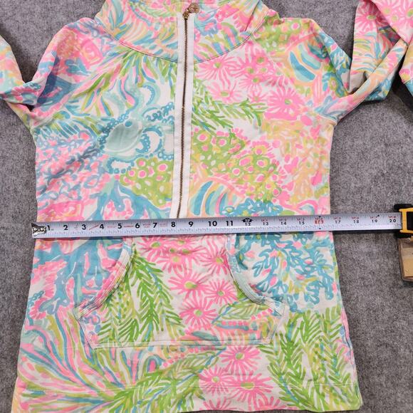 Lilly Pulitzer Skipper Popover Womens Small 1/2 Zip Coral UPF 50+ Sweatshirt - Picture 10 of 15